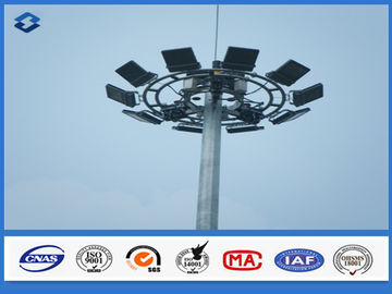 Leidde de staalplaat Materiële hoge mast verlichtingspool, ASTMA 123/ENGELSE ISO 1461 standaardschijnwerperpool /mast